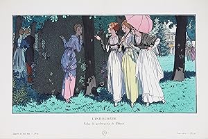 L'Indiscrète. Robes de garden-party de Chéruit (pl.59, La Gazette du Bon ton, 1914 n°6)