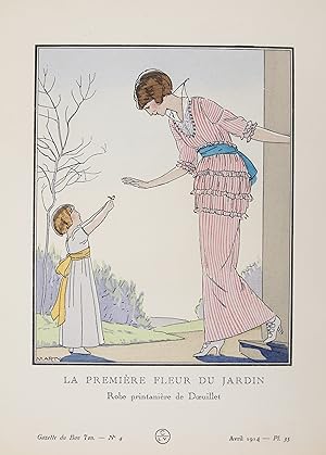 La Première Fleur du jardin. Robe printanière de Doeuillet (pl.35, La Gazette du Bon ton, 1914 n°4)