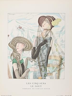 Les Cinq sens. Le Goût. Chapeaux, de Camille Roger (pl.56, La Gazette du Bon ton, 1922 n°8)