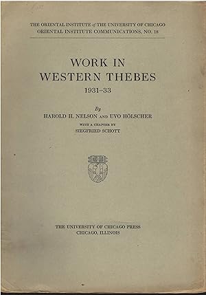 Seller image for Work In Western Thebes 1931 - 33 for sale by Culpepper Books