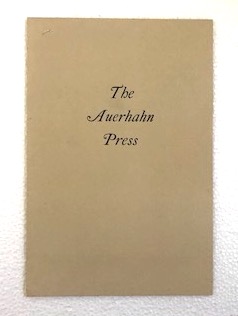 Image du vendeur pour The Auerhahn Press. mis en vente par Compass Rose Books, ABAA-ILAB