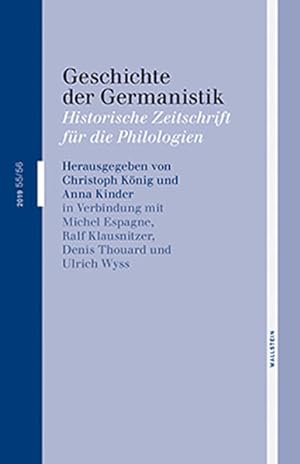 Bild des Verkufers fr Geschichte der Germanistik: Historische Zeitschrift fr die Philologien zum Verkauf von Studibuch
