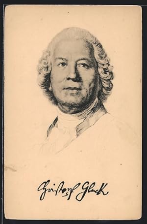 Bild des Verkufers fr Ansichtskarte Portrait des Komponisten Christoph Willibald Gluck zum Verkauf von Bartko-Reher