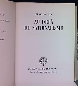 Seller image for Au Del du Nationalisme. for sale by books4less (Versandantiquariat Petra Gros GmbH & Co. KG)