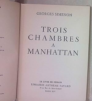 Image du vendeur pour Trois Chambres a Manhattan. mis en vente par books4less (Versandantiquariat Petra Gros GmbH & Co. KG)