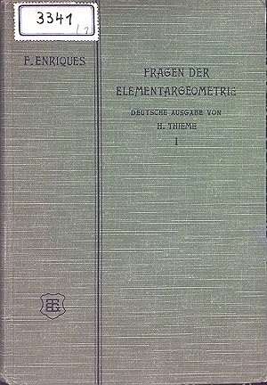 Immagine del venditore per Fragen der Elementargeometrie, Teil 1., Die Grundlagen der Geometrie. venduto da books4less (Versandantiquariat Petra Gros GmbH & Co. KG)