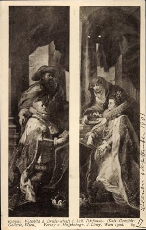 Bild des Verkufers fr Knstler Ansichtskarte / Postkarte Rubens, Votivbild der Bruderschaft des heiligen Ildefonso zum Verkauf von akpool GmbH