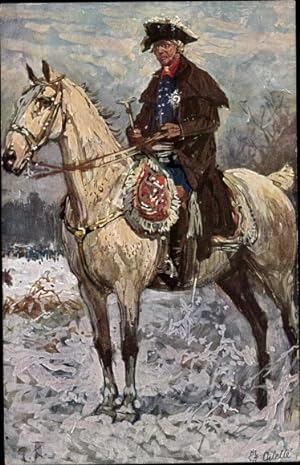 Künstler Ansichtskarte / Postkarte Friedrich II auf einem Pferd - Primus 1277