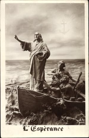 Künstler Ansichtskarte / Postkarte Mastroianni ?, Allegorie, Hoffnung, Jesus