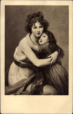 Künstler Ansichtskarte / Postkarte Vigee Lebrun, Selbstportrait mit Tochter