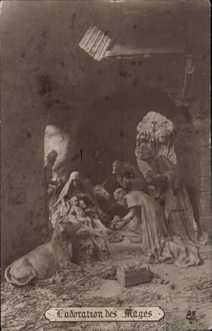 Künstler Ansichtskarte / Postkarte Mastroianni, Domenico, Leben des Christ Nr. 4, Anbetung der Ma...