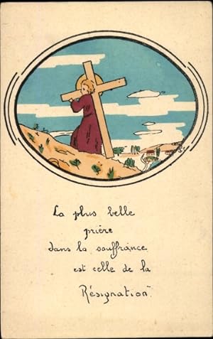 Künstler Ansichtskarte / Postkarte Jesus trägt das Kreuz