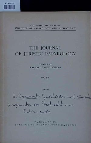 Bild des Verkufers fr The Journal of Juristic Papyrology. Vol. XIV zum Verkauf von Antiquariat Bookfarm