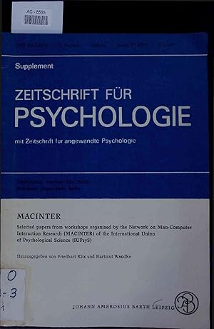 Seller image for Selected papers from workshops organized by the Network of Man-Computer Interaction Research (MACINTER) of the International Union of Psychological Science (lUPsyS). for sale by Antiquariat Bookfarm