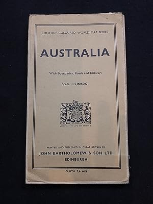 Australia. Contour-Coloured Worl Map Series. With Boundaries, Roads and Rallways. Karte in 24 Seg...