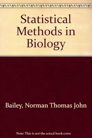 Bild des Verkufers fr Statistical Methods in Biology zum Verkauf von WeBuyBooks