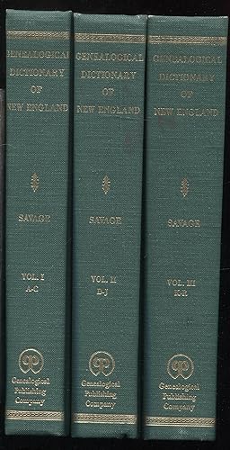 Genealogical Dictionary of the First Settlers of New England Volumes 1, 2 and 3