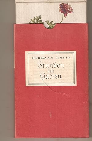 Bild des Verkufers fr Stunden im Garten - Eine Idylle [Erstausgabe, mit Orig.-Schuber] zum Verkauf von Antiquariat Andreas Schwarz