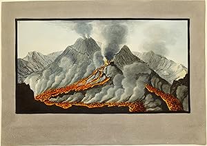 Interiour view of the crater of Mount Vesuvius from an original drawing taken on the spot in the ...