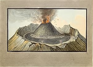 Interiour view of the crater of Mount Vesuvius, as it was before the great eruption of 1767. (tav...