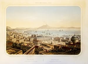 Bild des Verkufers fr Naples vue prise au-dessus de St. Francois de Paule/Napoles vista tomada cerca de Sn. Francisco de Paula. zum Verkauf von libreria antiquaria perini Sas di Perini