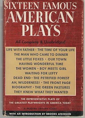 Seller image for Sixteen Famous American Plays for sale by Dan Glaeser Books