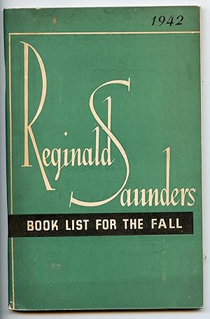 Bild des Verkufers fr Reginald Saunders Book List For The Fall, Autumn 1942 zum Verkauf von Attic Books (ABAC, ILAB)