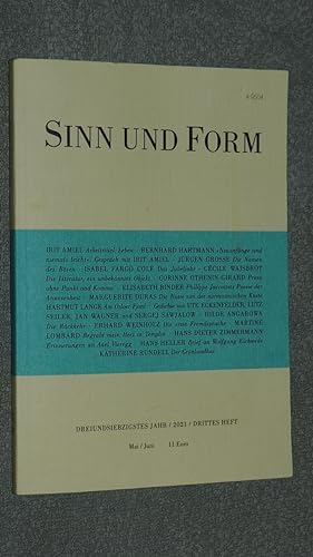 Seller image for Sinn und Form 3/2021: Beitrge zur Literatur (Sinn und Form: Beitrge zur Literatur). Teil: 73. Jahr (2021). for sale by Versandantiquariat Ingo Lutter