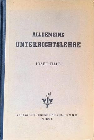 Bild des Verkufers fr Allgemeine Unterrichtslehre. zum Verkauf von books4less (Versandantiquariat Petra Gros GmbH & Co. KG)