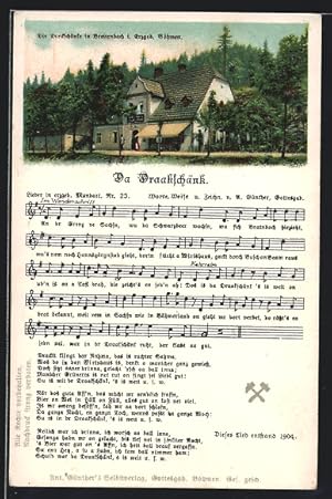 Lied-Ansichtskarte Anton Günther Nr. 25: Breitenbach i. Erzgeb /Böhmen, Gasthaus Dreckschänke, Da...