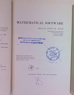 Bild des Verkufers fr Mathematical Software. ACM Monograph Series. zum Verkauf von books4less (Versandantiquariat Petra Gros GmbH & Co. KG)