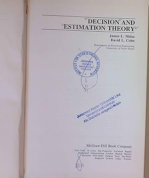 Seller image for Decision and Estimation Theory. for sale by books4less (Versandantiquariat Petra Gros GmbH & Co. KG)