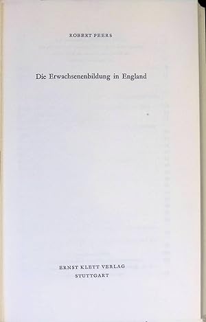 Seller image for Die Erwachsenenbildung in England. Schriften zur Erwachsenenbildung. for sale by books4less (Versandantiquariat Petra Gros GmbH & Co. KG)