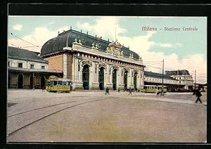 Ansichtskarte Milano, Stazione Centrale e Tramways