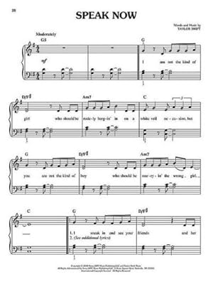 Bild des Verkufers fr Taylor Swift, Speak Now : Easy Piano zum Verkauf von AHA-BUCH GmbH