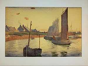 L'estampe Moderne, Tristesse sur la mer. Lithographie Originale