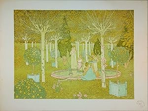 L'estampe Moderne.Le parc.Lithographie Originale