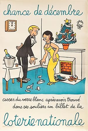 1965 French Lottery Poster - Loterie Nationale, Chance de Décembre