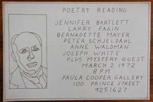 Imagen del vendedor de Poetry Reading Announcement Postcard from Paula Cooper Gallery a la venta por Derringer Books, Member ABAA