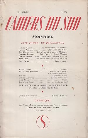 Seller image for Cahiers du sud n381 - Elie Faure, ce prcurseur for sale by PRISCA