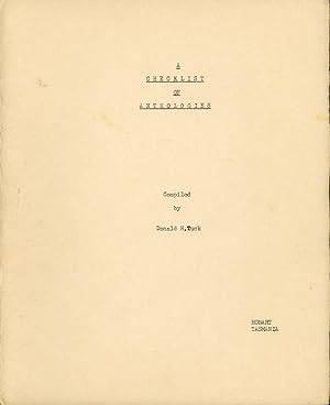 Image du vendeur pour A CHECKLIST OF ANTHOLOGIES: A TITLE LISTING OF SCIENCE-FICTION, FANTASY, AND WEIRD ANTHOLOGIES mis en vente par Currey, L.W. Inc. ABAA/ILAB