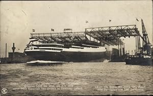 Ansichtskarte / Postkarte Dampfschiff Vaterland, Stapellauf am 03.04.1913, Getauft durch Prinz Ru...