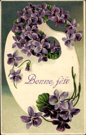 Präge Ansichtskarte / Postkarte Glückwunsch, Veilchen, Blumen