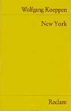 Seller image for New York (Reclams Universal-Bibliothek) for sale by Versandantiquariat Felix Mcke