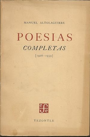Imagen del vendedor de POESIAS COMPLETAS 1926-1959 de ALTOLAGUIRRE a la venta por CALLE 59  Libros