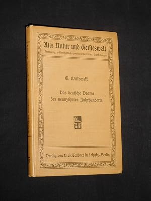 Bild des Verkufers fr Das deutsche Drama des neunzehnten Jahrhunderts in seiner Entwicklung dargestellt. Mit einem Bildnis Hebbels (= Aus Natur und Geisteswelt, Sammlung wissenschaftlich-gemeinverstndlicher Darstellungen aus allen Gebieten des Wissens, 51. Bndchen) zum Verkauf von Fast alles Theater! Antiquariat fr die darstellenden Knste