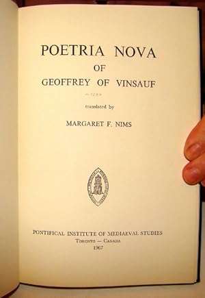 Bild des Verkufers fr Poetria Nova of Geoffrey of Vinsauf. Translated by Margaret F. Nims. zum Verkauf von Versandantiquariat Brck (VDA / ILAB)