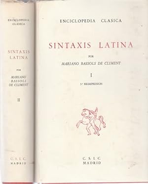 Imagen del vendedor de Sintaxis latina. 2 tomos a la venta por Librera Cajn Desastre