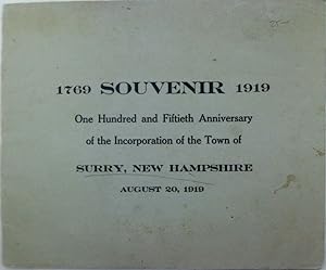Souvenir. One Hundred and Fiftieth Anniversary of the Incorporation of the Town of Surry, New Ham...