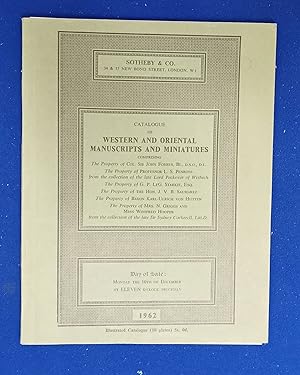 Seller image for Western and Oriental manuscripts and miniatures. [ Sotheby & Co., auction catalogue, sale date: 10 December, 1962 ]. for sale by Wykeham Books
